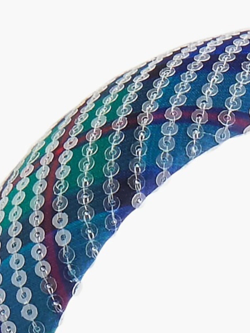 NWT J Crew Factory Sequin Blue Tartan Puff Headband